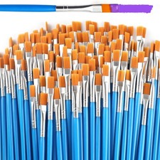 100 PCS Paint Brushes Set Acrylic Painting Flat Nylon Kids Adults Oil Face