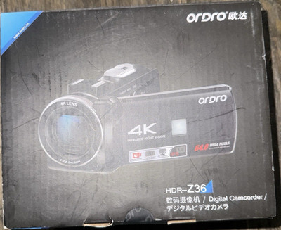 ORDRO HDR-Z36 4K Handheld Camcorder IR Night Vision 18x Zoom Black