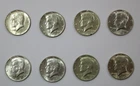 Lot of Eight 40% Silver Kennedy Half Dollars/ 1966-1967 and 1776-1976S  / SK1010