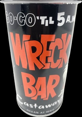 The Castaways WRECK BAR Florida. Beer Can & Noise Maker - Rare Vintage 60-70 s.