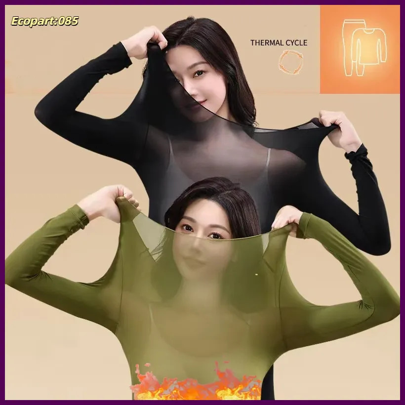 Ropa interior térmica de invierno y otoño para mujer, camiseta de manga larga, j
