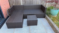 Habitat 4 Seater Rattan Effect Outdoor Garden Patio Sofa Set - Brown NO CUSHIONS