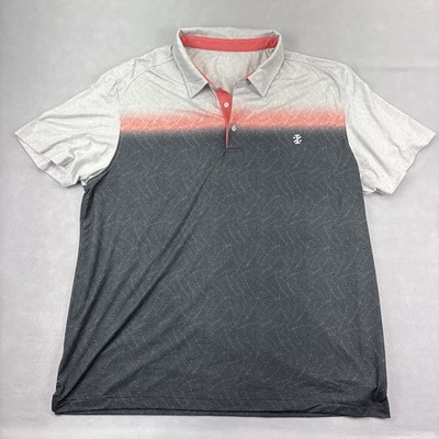 IZOD Golf Polo Shirt Mens 2XL Floral Performance Stretch Breathable EUC