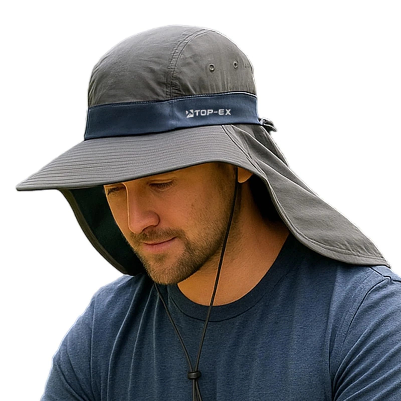 Cooling Sun Hat with Neck Flap - UPF 50+ Wide Brim, Breathable for Hiking & Fish