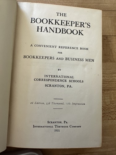 1921 The Bookkeeper's Handbook Internation Correspondence School HC Pocket-Sized - Picture 7 of 8