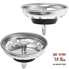 2 Pack - Kitchen Sink Strainer and Stopper Combo Basket Replacement for