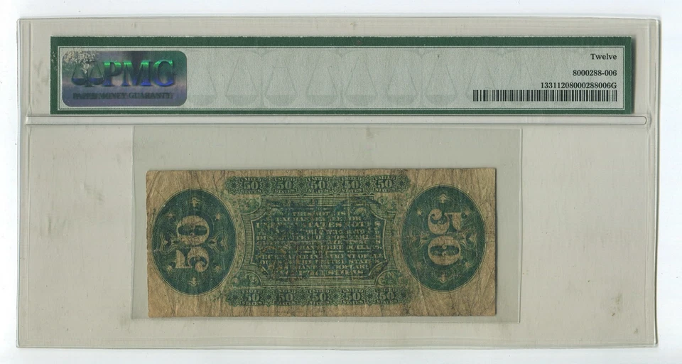 1860's 50c Third Issue Fractional Currency 50 Cents FR. 1331 PMG F12 GR2 - Image 2 of 2