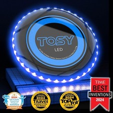 TOSY FLYING DISC LED 175g Rechargeable Light Up Frisbee w/36 Blue Mono-Color LED