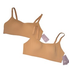 2 Pk Auden Luxury Collection Scoop Bralette Brown Sz Medium MSRP 40 Total NWT