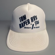 Vtg Tom Raper RVs Hat Cap America  s 1 RV Dealer Flag Mesh  Snap Back Foam