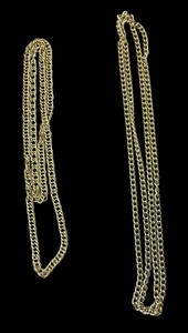 Authentic H639~ Lot of 2 Gold Plated Chain Necklaces 53" & 35" Vintage Layers