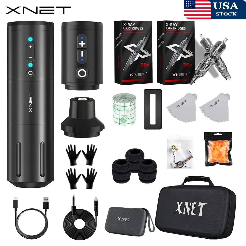 Xnet Elite Professional Wireless Tattoo Machine Kit Rotary