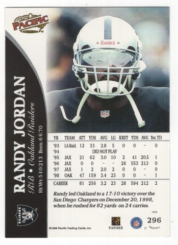 1999 Pacific Football Set Break - Cards #226-450 Pt.2 - 第 115/373 張圖片