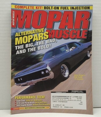 MOPAR MUSCLE 2003 DEC - '69 M-CODE CUDA 440 Engine Build Cam Test 71 Newport
