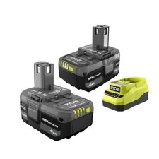Genuine Ryobi ONE+ 18V Lithium-Ion 4.0 Ah Battery 2-Pack and Charger Kit