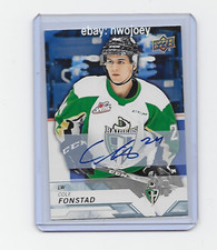 COLE FONSTAD 18-19 UD CHL #36 AUTOGRAPH PRINCE ALBERT RAIDERS AUTO RARE