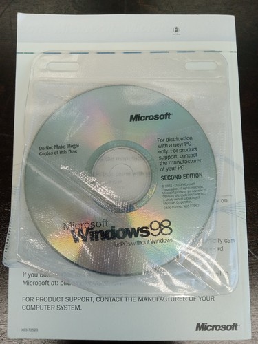 MICROSOFT WINDOWS 98 SE SECOND EDITION FULL ENGLISH VERSION MS WIN 98SE With Key - Picture 2 of 8