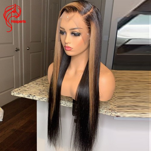 Side Part 13X4 Lace Front Human Hair Wigs Ombre Blonde Highlihgt Brazilian Remy - 第 1/9 張圖片