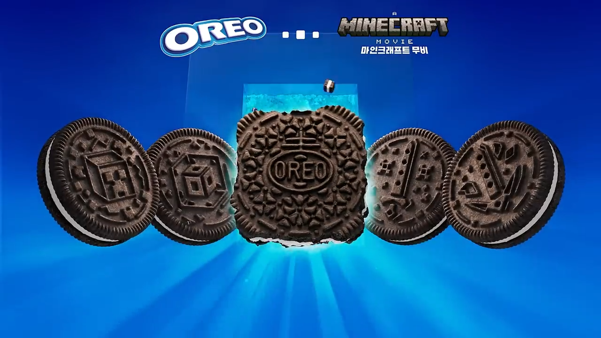 MINECRAFT MOVIE X ORIGINAL OREO Korea Limited Edition 100g x 4ea