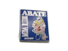 2007 Abate Pin MDA Ride People Graphic Blue & Silver Tone