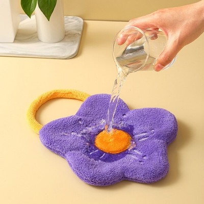 Quick Dry Hand Towels Coral Fleece Wipe Handkerchief Kitchen Cleaning CloYR
