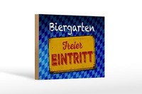 Holzschild Bayern 18X12 Cm Biergarten Freier Eintritt Deko Schild