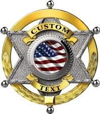 Custom Sheriff badge vinyl graphic decal sticker style 1