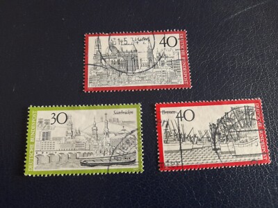 1973 Germany R. F. T. City Views Bremen No. 636 No. 637 No. 638 Series Used