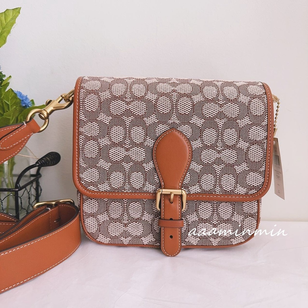 Nwt Coach Frankie Crossbody In Signature Textile Jacquard CC098 | eBay