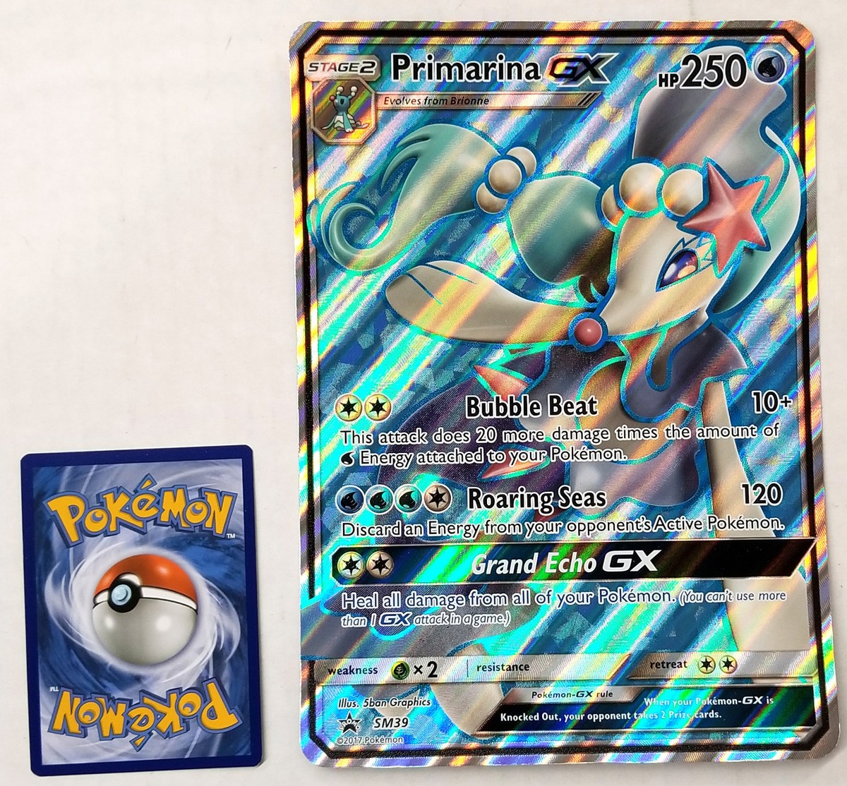 PSAグレード ポケモンカード　サラマンダー Pokemon Primarina GX SM39 Black Star Promo Card (Jumbo/Oversized