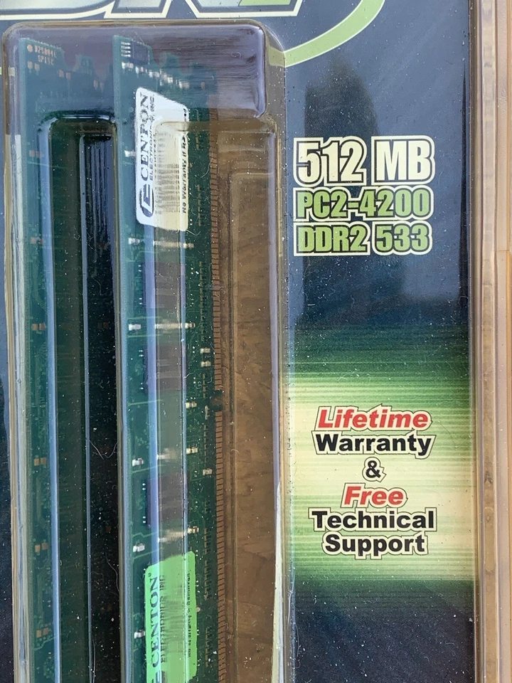 Centon DDR2 512MB Gemini Dual Channel Kit PC2-4200 DDR2 533 - Image 3 of 4
