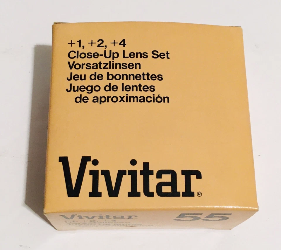Rare Vivitar 55mm Close-Up Macro Lens Filter Set +1 +2 +4 W/ Case Original Box - Image 4 of 4