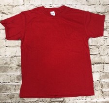 Gildan T Shirts Plain Red 100 Cotton Unisex Youth Size Medium Set Of 5