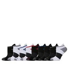 Copper Fit Fresh Touch Men's 9-pack Ankle Socks in Black & White- Shoe size 4-10