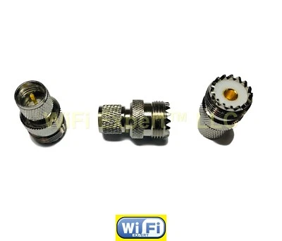 5xRF ADAPTER MINI UHF MALE TO UHF FEMALE PL259 KENWOOD ANTENNA CABLE TO MOTOROLA - Image 1 of 2