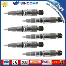 6x Fuel Injectors 0445120059 Fits Komatsu S6D107 PC200-8 Cummins QSB6.7 5263262