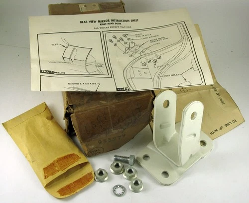 1962-1963 Chevrolet Pickup NOS RH rear view mirror bracket kit 985279