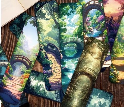 32 PC Bookmark Set Arch Bridge Floral Art 1.5'' x 5.9'' New Free Ship S259