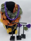 Vintage Plastic Bakelite ? Jewelry Lot 4 Necklaces 3 Pairs Of Earrings