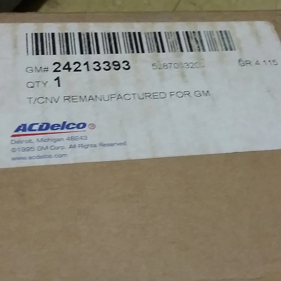 NUEVO CONVERTIDOR DE PAR TRANSMISIÓN AUTOMÁTICA REMANUFACTURADO ACDELCO 24213393 Foto 4 de 4