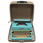 Vtg. Royal Quiet de Luxe Portable Manual Typewriter Blue w Case (CP1021114)