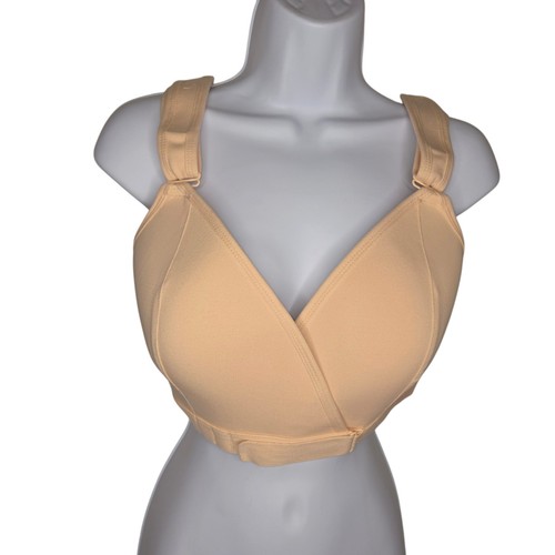 Veracomfort Wireless Front Closure Adaptive Bra Womens Sz Large 2.0 Beige NWT