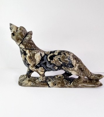 Vulkan Achat Wolf Natur Kristall Stein Wohndeko Sammlung