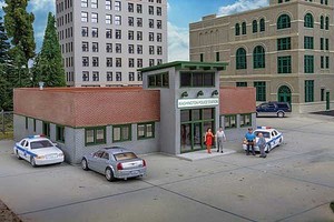 4201 Walthers Cornerstone Modern Police Station Kit HO Scale