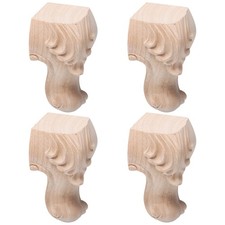 4 Pcs Decorative Wooden Furniture Legs Feet Carved for Sofa Table Replacement