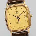 **Vintage 1984** OMEGA Seamaster Cal.1430 Quartz Date Gold Swiss Made 28mm Men's