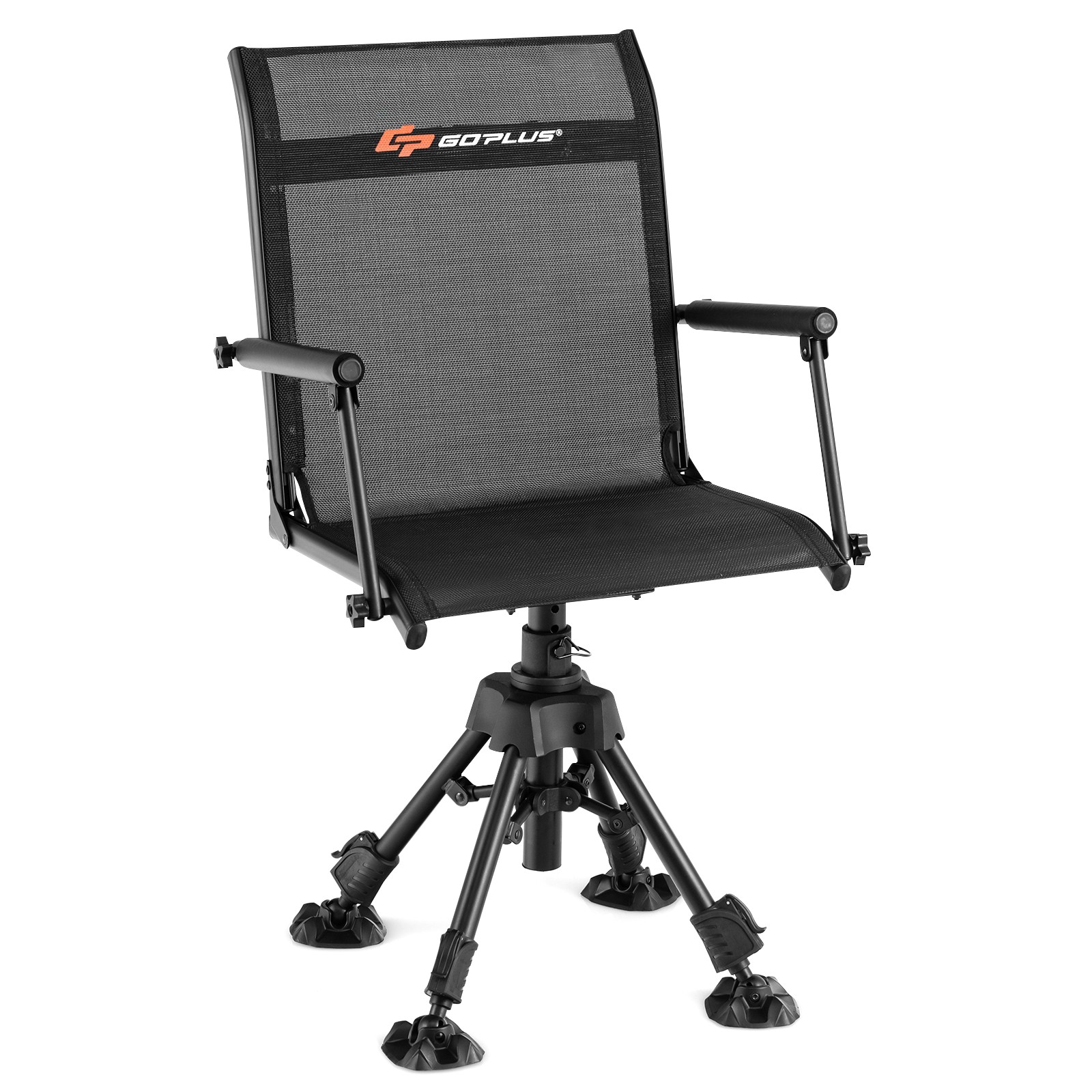 360° Swivel Hunting Chair Heavy-duty Foldable Silent Blind Chair for Fishing