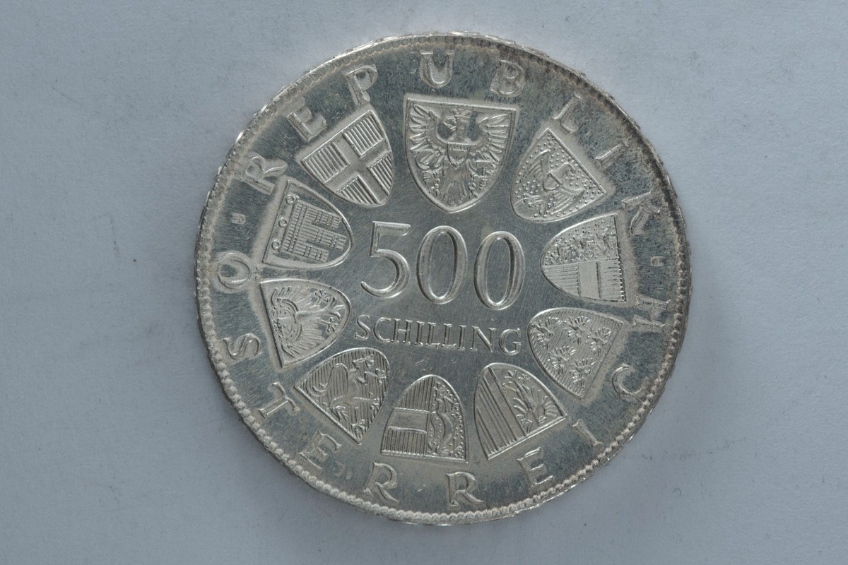 1981 Austria 500 Schilling Anton Wildgans silver coin Austrian Mint vintage