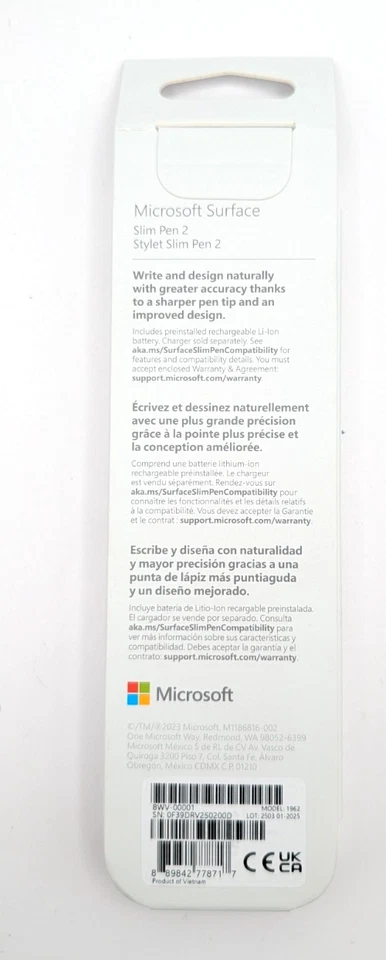 Microsoft Surface Slim Pen 2 - Matte Black- Surface Pro/Laptop/Book/Studio - Image 2 of 3