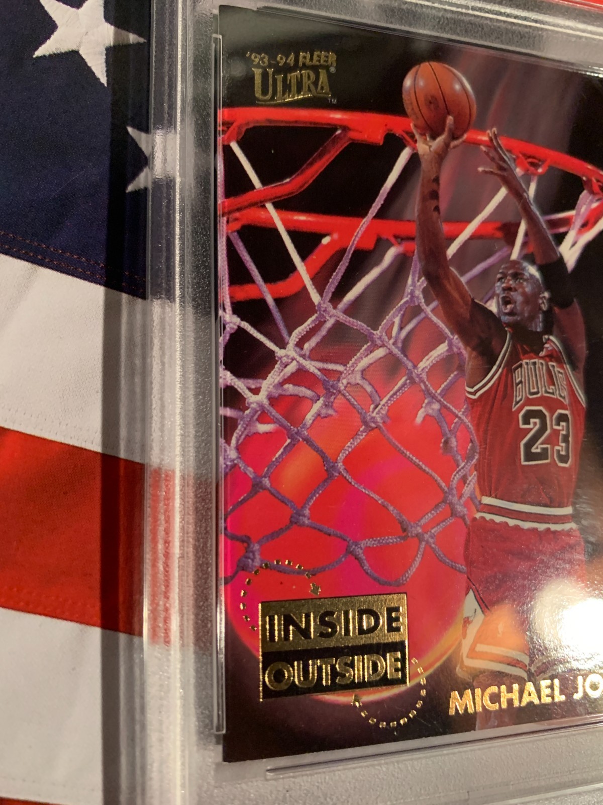 PSA Michael Jordan 1993 Fleer Ultra-INSIDE/OUTSIDE #4 Very Clean/Sharp view 4